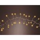 Красивая елочная гирлянда Роса Мишура (хвойная лапа) 20 метров 650 LED Желтые капельки на серебристом проводе