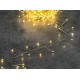 Красивая елочная гирлянда Роса Мишура (хвойная лапа) 40 метров 1000 LED Желтые капельки на серебристом проводе