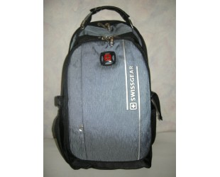 Серый (стальной) городской рюкзак Swissgear 7603# с разъемами USB
