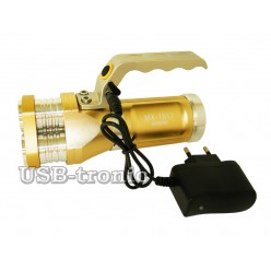 Ручной аккумуляторный фонарь прожектор BL-633-T6 Мощный светодиод Cree T6  3 x 18560 Металлический корпус
