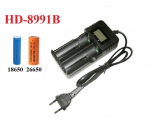 Зарядное устройство для 2-х литиевых аккумуляторов 18650 и 26650 модель HD-8991B