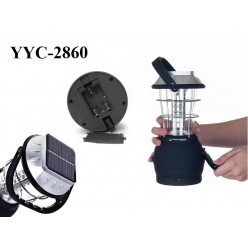Кемпинговый аккумуляторный фонарь YYC-2860 с динамо и солнечной батарей