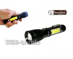 Аккумуляторный ручной фонарь MX-545-T6 светодиоды Cree XML T6 и СOB