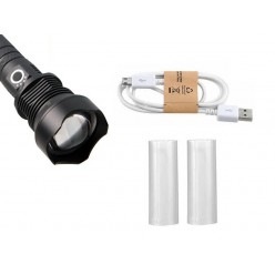 Ручной фонарь со светодиодом XHP120 Огонь H-936-P120 датчик зарядки аккумуляторы 2 шт 26650