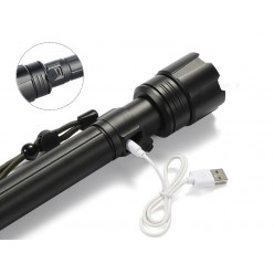 Ручной фонарь с мощным светодиодом XHP160 Огонь H-190-P160 аккумуляторы 2 шт 26650