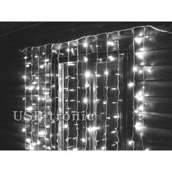 Гирлянда уличная Белый светодиодный занавес 3х3 метра 16  шт 600 LED Белые нитки 