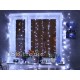 Новогодняя гирлянда "Белый дождь" световой занавес 1.5 х 1.5 метра Прозрачные нитки 8 шт