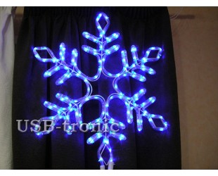 Светодиодная фигура Синяя снежинка 57 см Winner Light Дюралайт 10мм