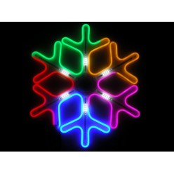 Световая фигура Цветная светодиодная снежинка 60 см