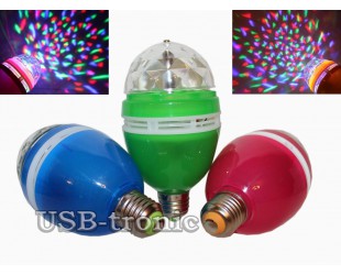 Акция Три ярких диско лампы RGB Led. full color rotating lamp Цветной корпус