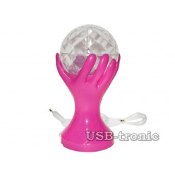 Цветомузыкальная LED диско лампа "Кубок". Розовый корпус.